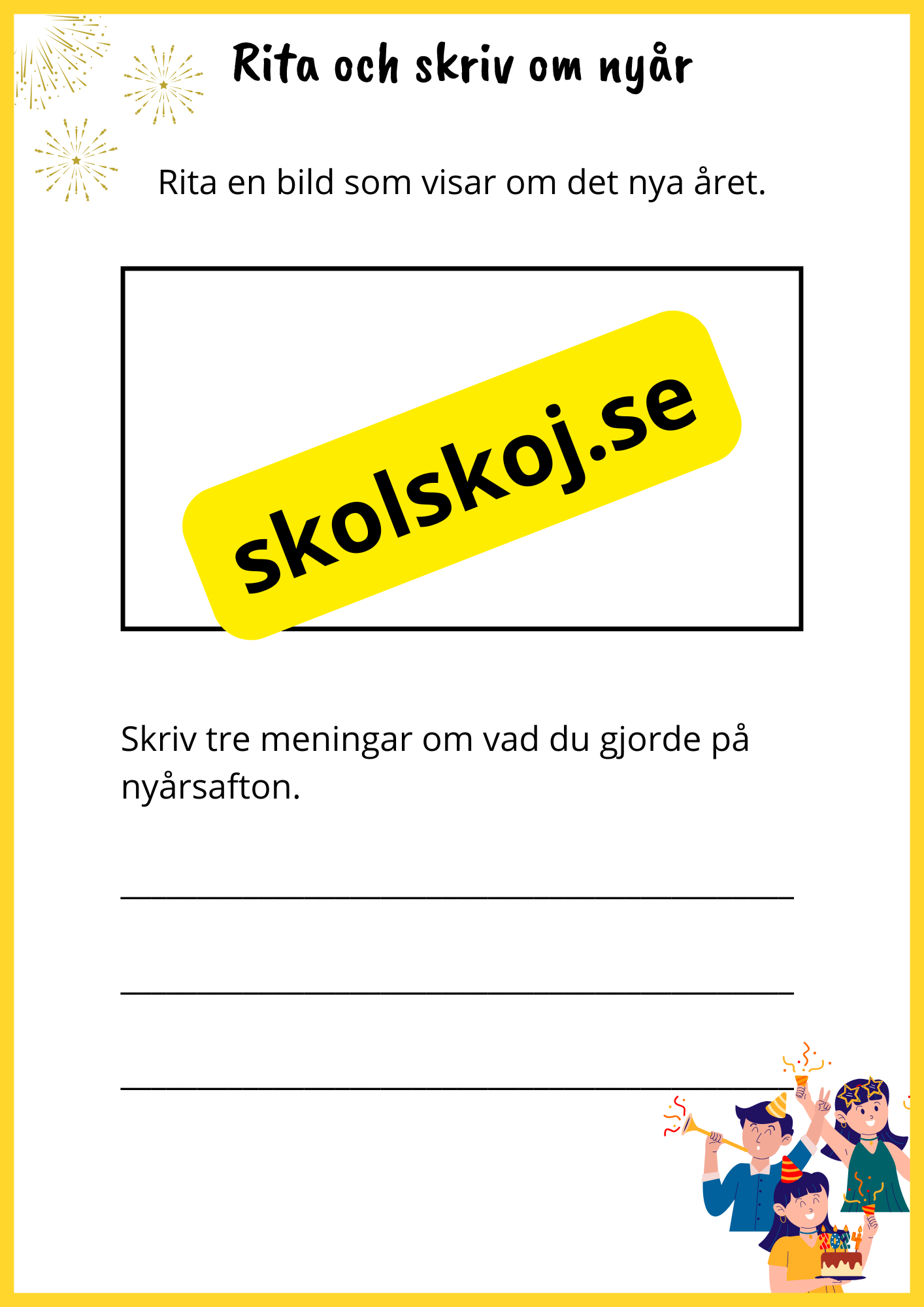 Nyår traditioner och nystart - Fsk - Åk 3 + Prov