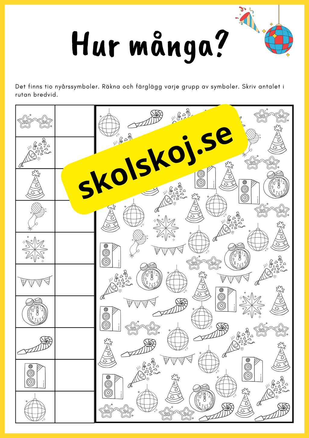 Nyår traditioner och nystart - Fsk - Åk 3 + Prov