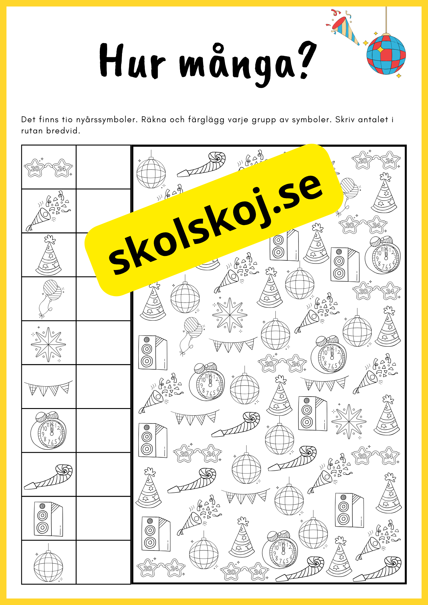 Nyår traditioner och nystart - Fsk - Åk 3 + Prov