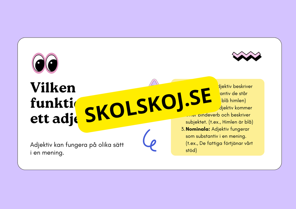 Ordklass Adjektiv - Häfte - Årskurs 4 - 6