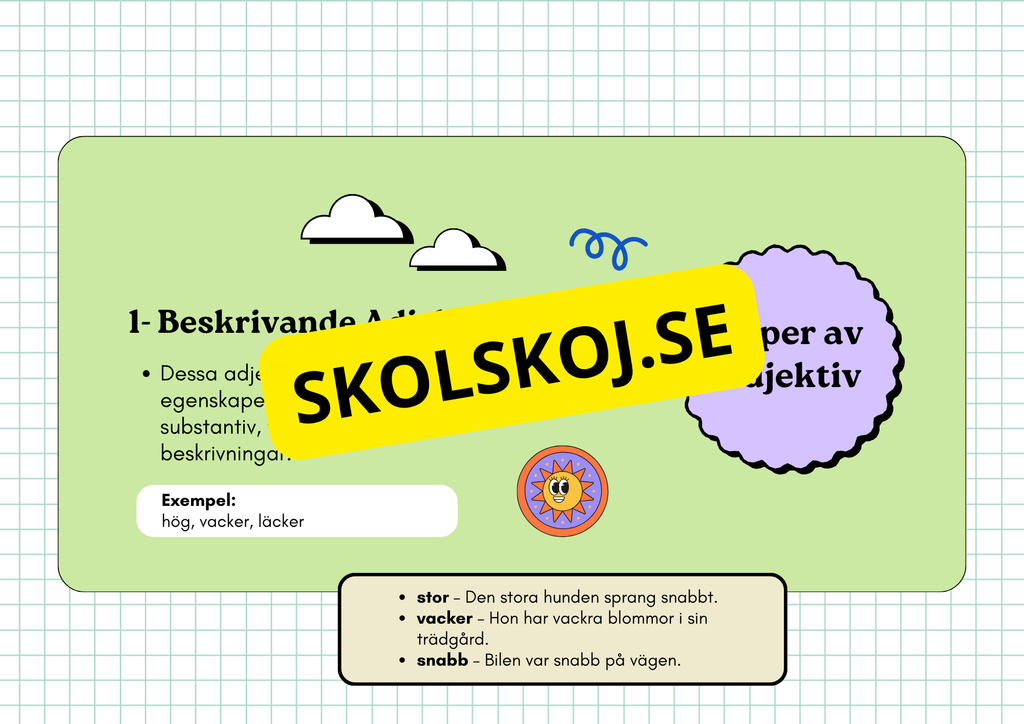 Ordklass Adjektiv - Häfte - Årskurs 4 - 6