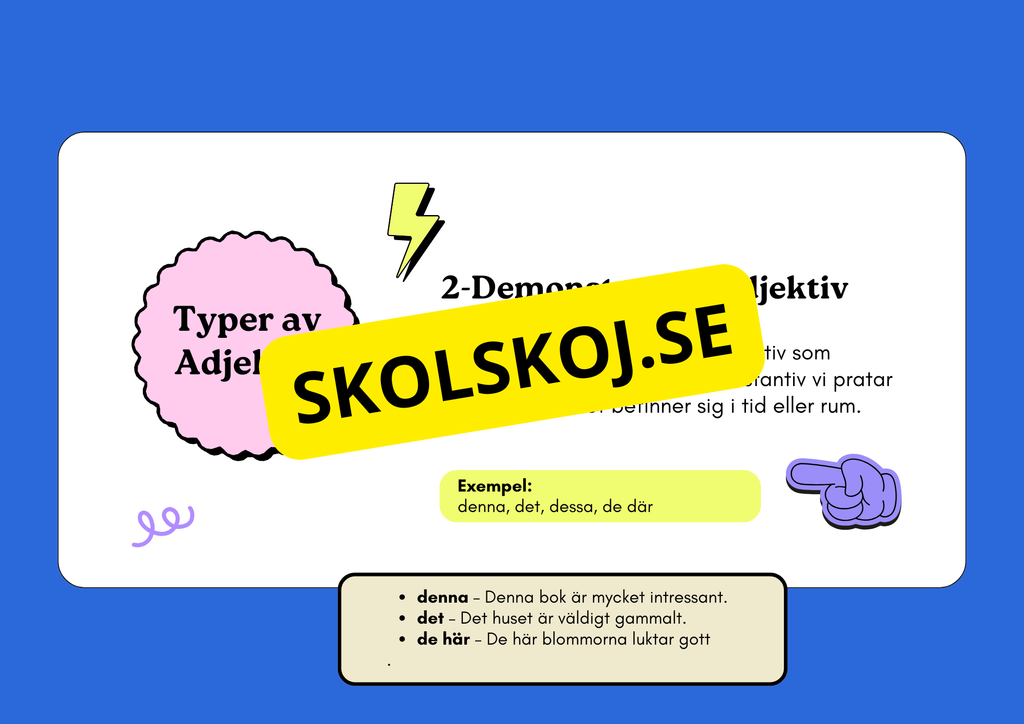 Ordklass Adjektiv - Häfte - Årskurs 4 - 6