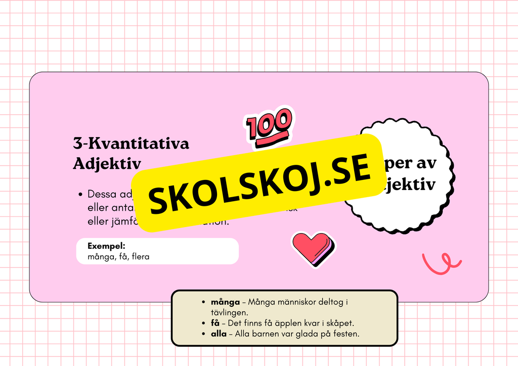 Ordklass Adjektiv - Häfte - Årskurs 4 - 6
