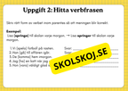 Ordklass Verb - Häfte - Årskurs 4 - 6 + uppgifter