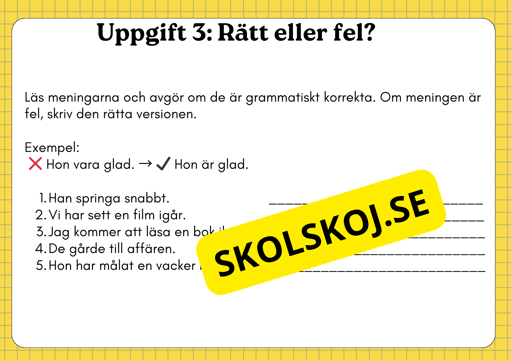 Ordklass Verb - Häfte - Årskurs 4 - 6 + uppgifter
