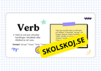 Ordklass Verb - Häfte - Årskurs 4 - 6 + uppgifter