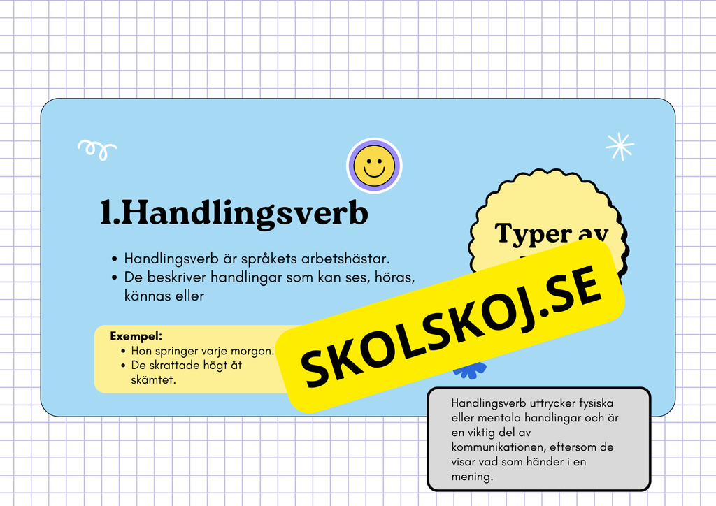 Ordklass Verb - Häfte - Årskurs 4 - 6 + uppgifter