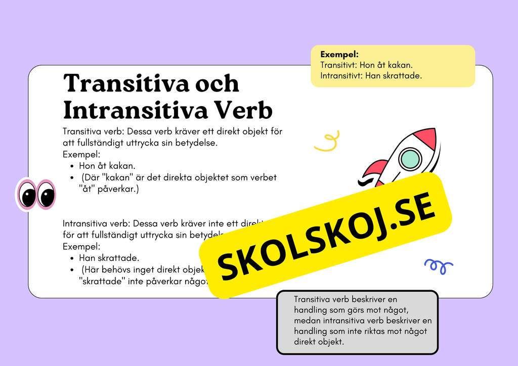Ordklass Verb - Häfte - Årskurs 4 - 6 + uppgifter