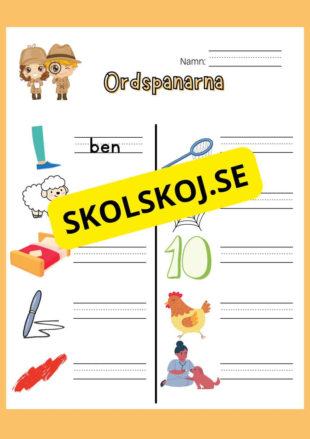 Ordspanarna - Finskrivning