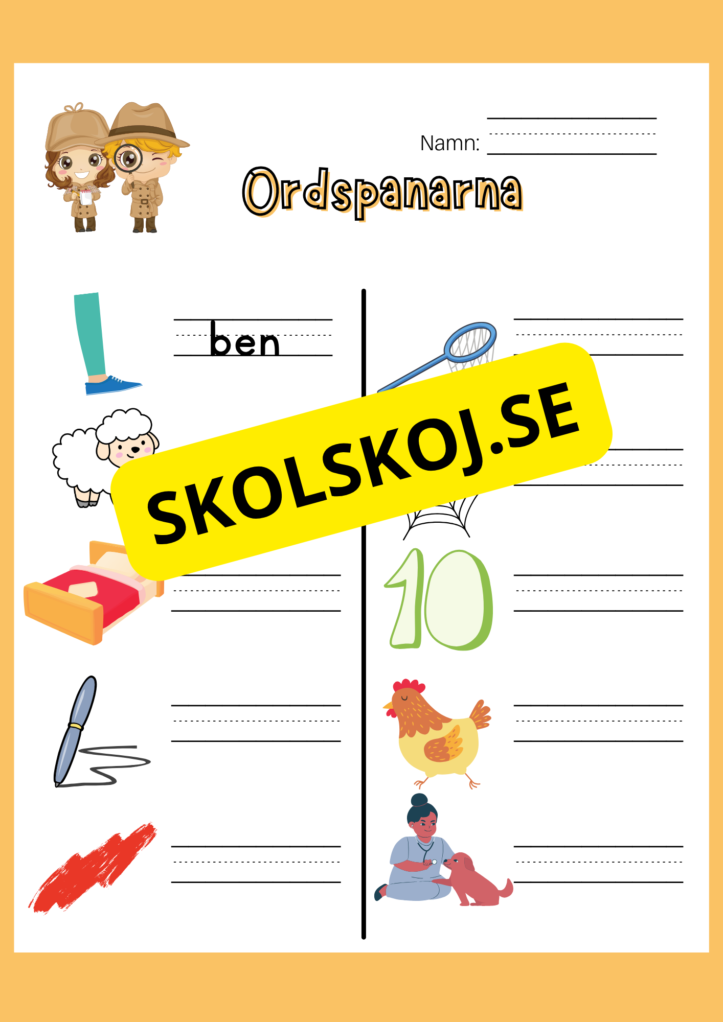 Ordspanarna - Finskrivning