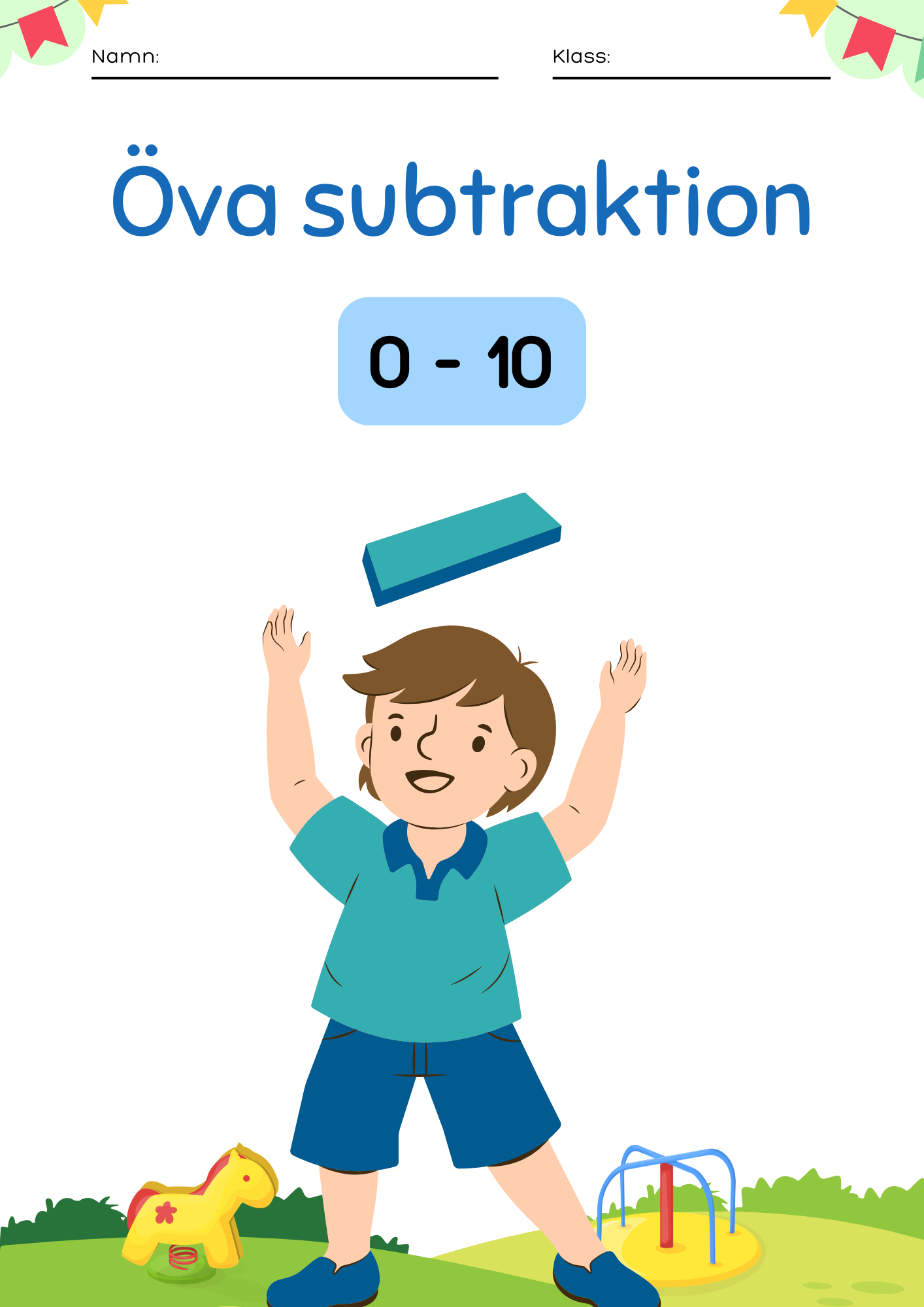 Öva på subtraktion - 0 - 10 (nivå 1)
