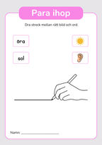 Para ihop - Dra streck mellan rätt bild och ord