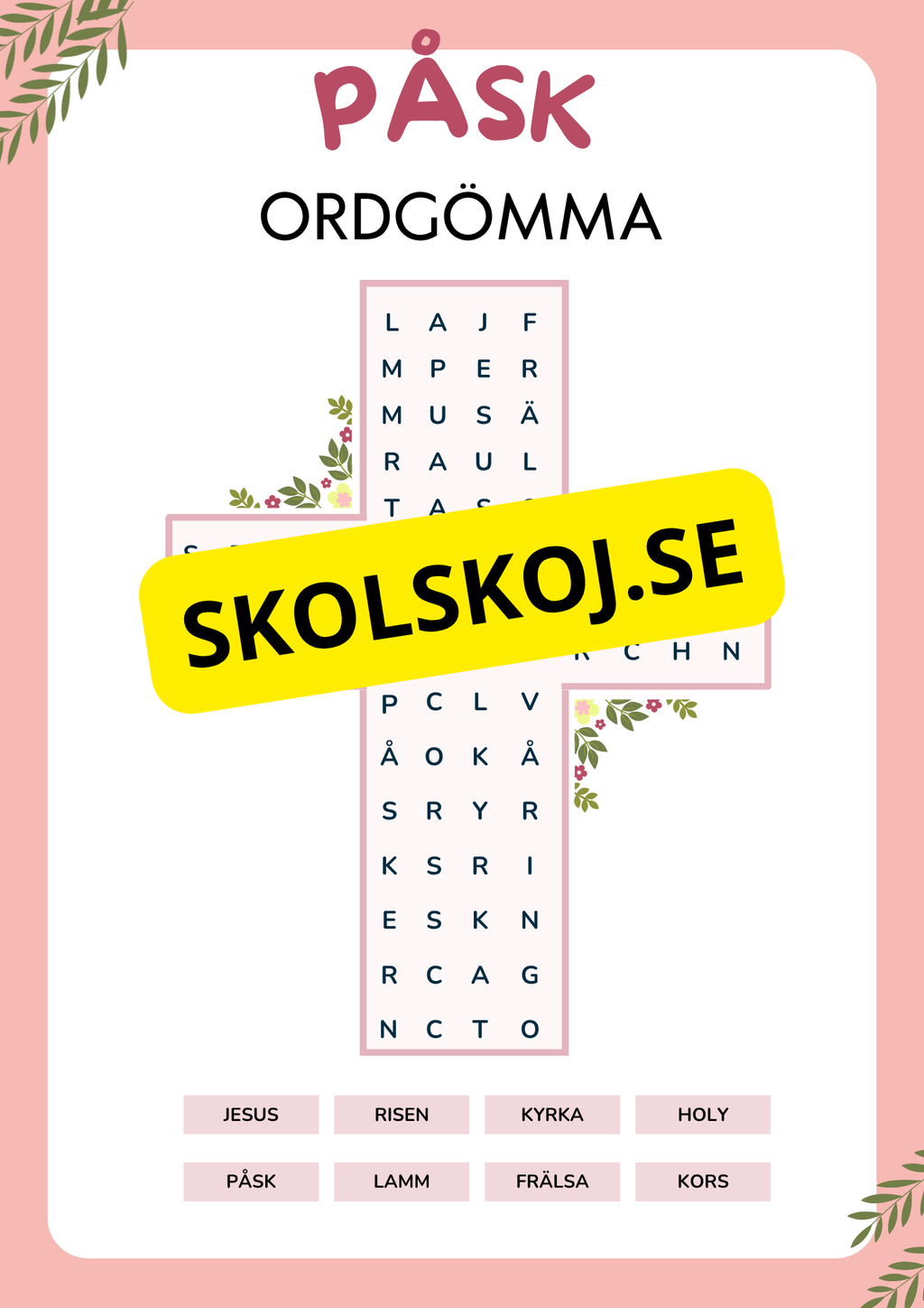 Påskens historia och betydelse - Blandade uppgifter - Åk 3 - 6