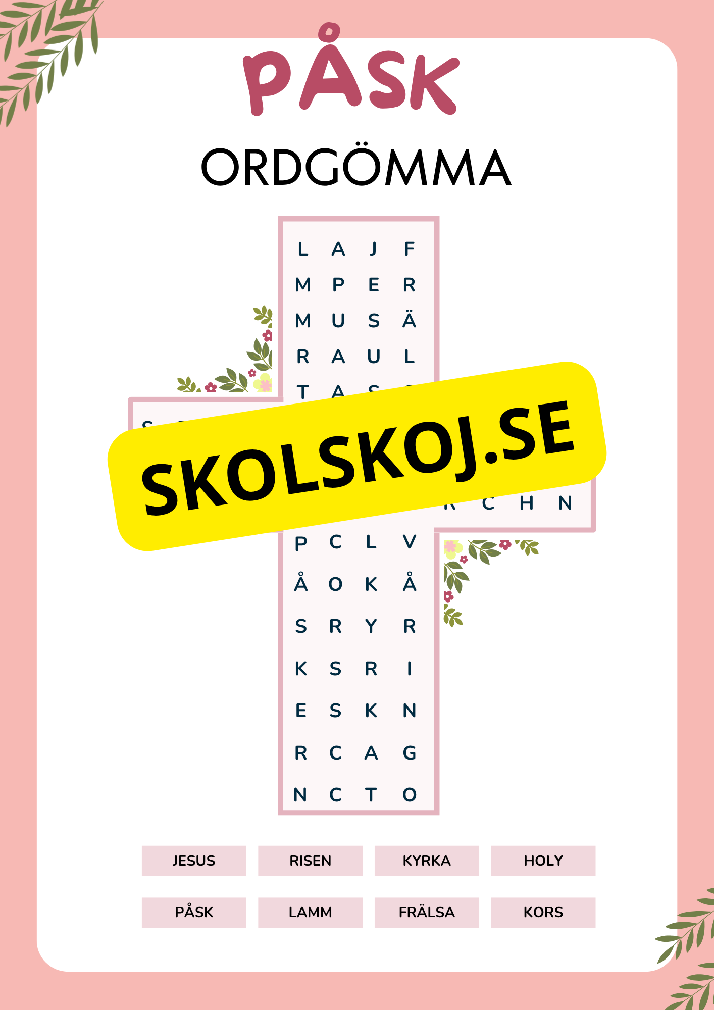 Påskens historia och betydelse - Blandade uppgifter - Åk 3 - 6