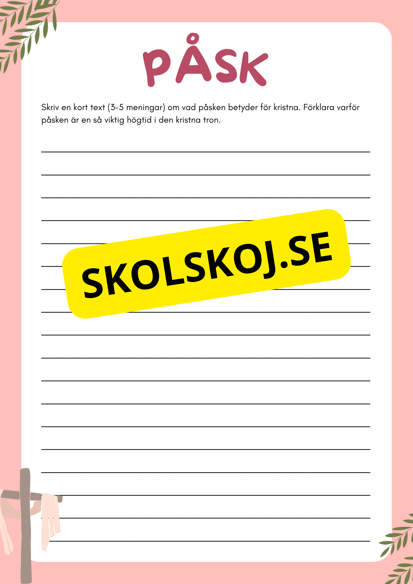 Påskens historia och betydelse - Blandade uppgifter - Åk 3 - 6