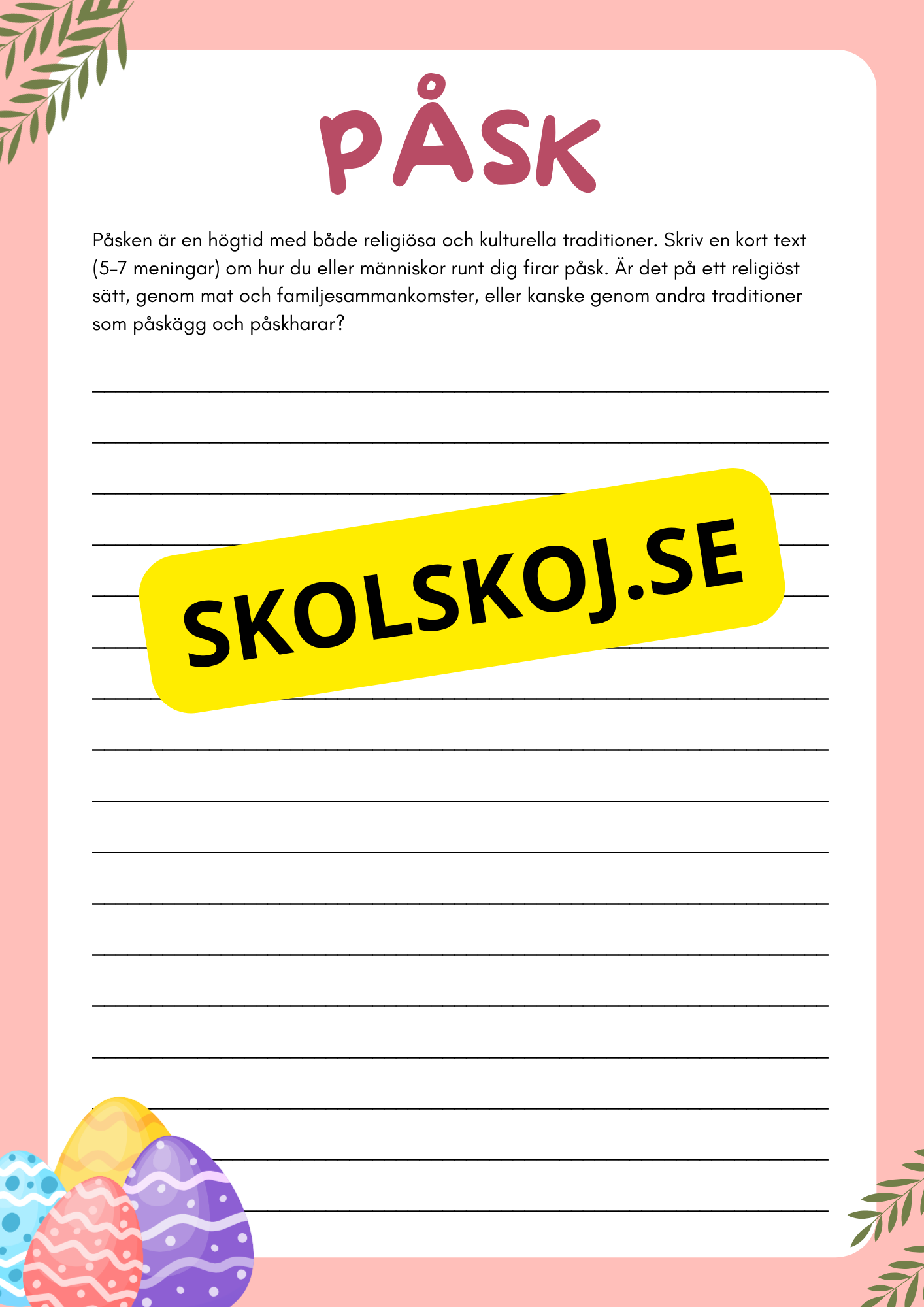 Påskens historia och betydelse - Blandade uppgifter - Åk 3 - 6