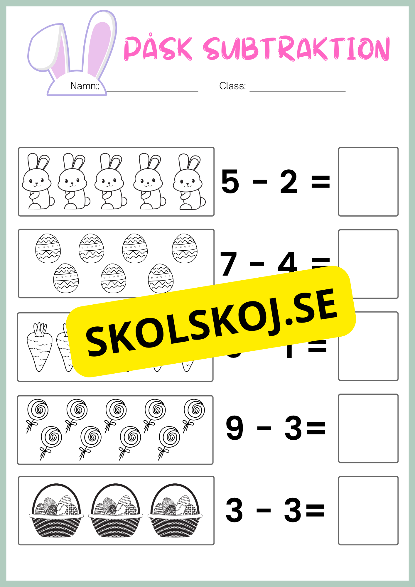 Påsk matematik - Blandade uppgifter