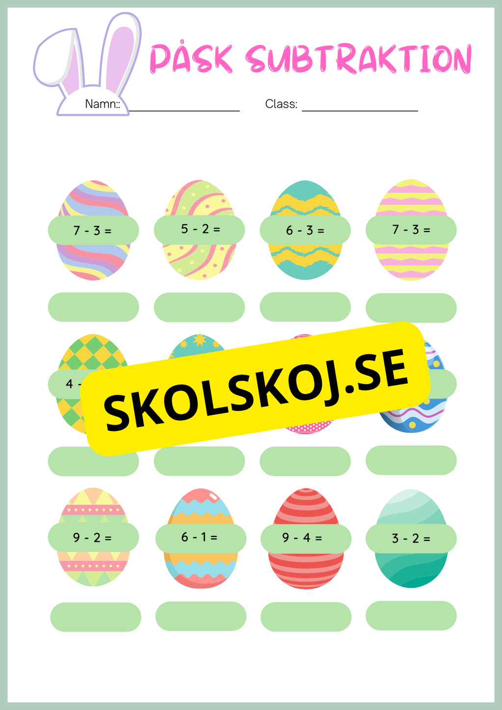 Påsk matematik - Blandade uppgifter