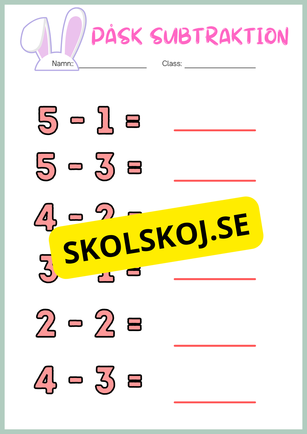 Påsk matematik - Blandade uppgifter