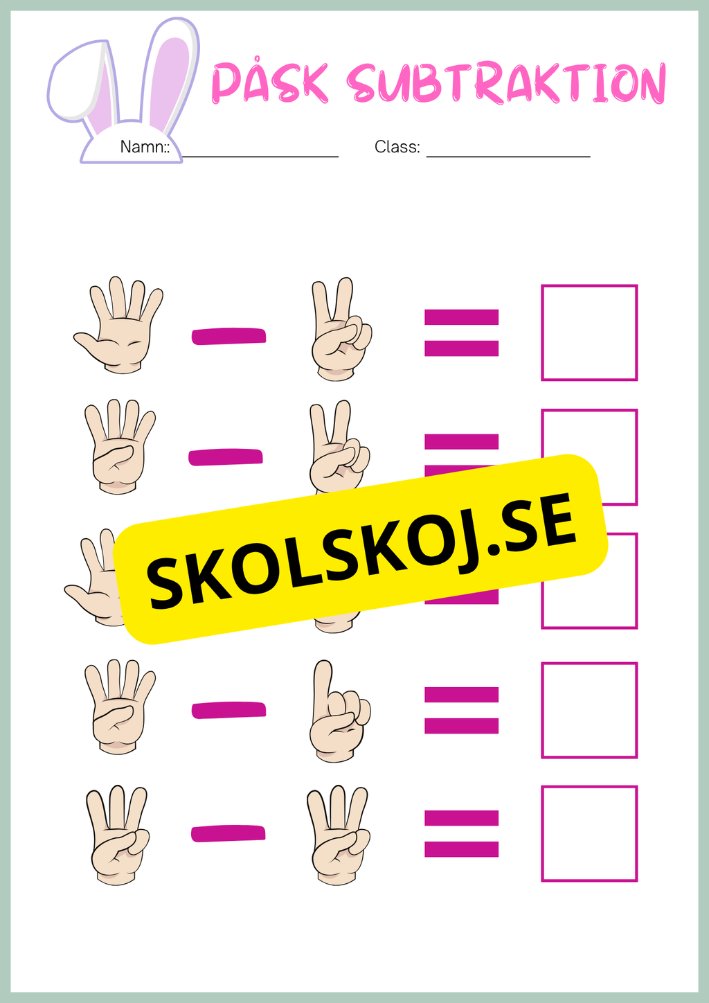 Påsk matematik - Blandade uppgifter