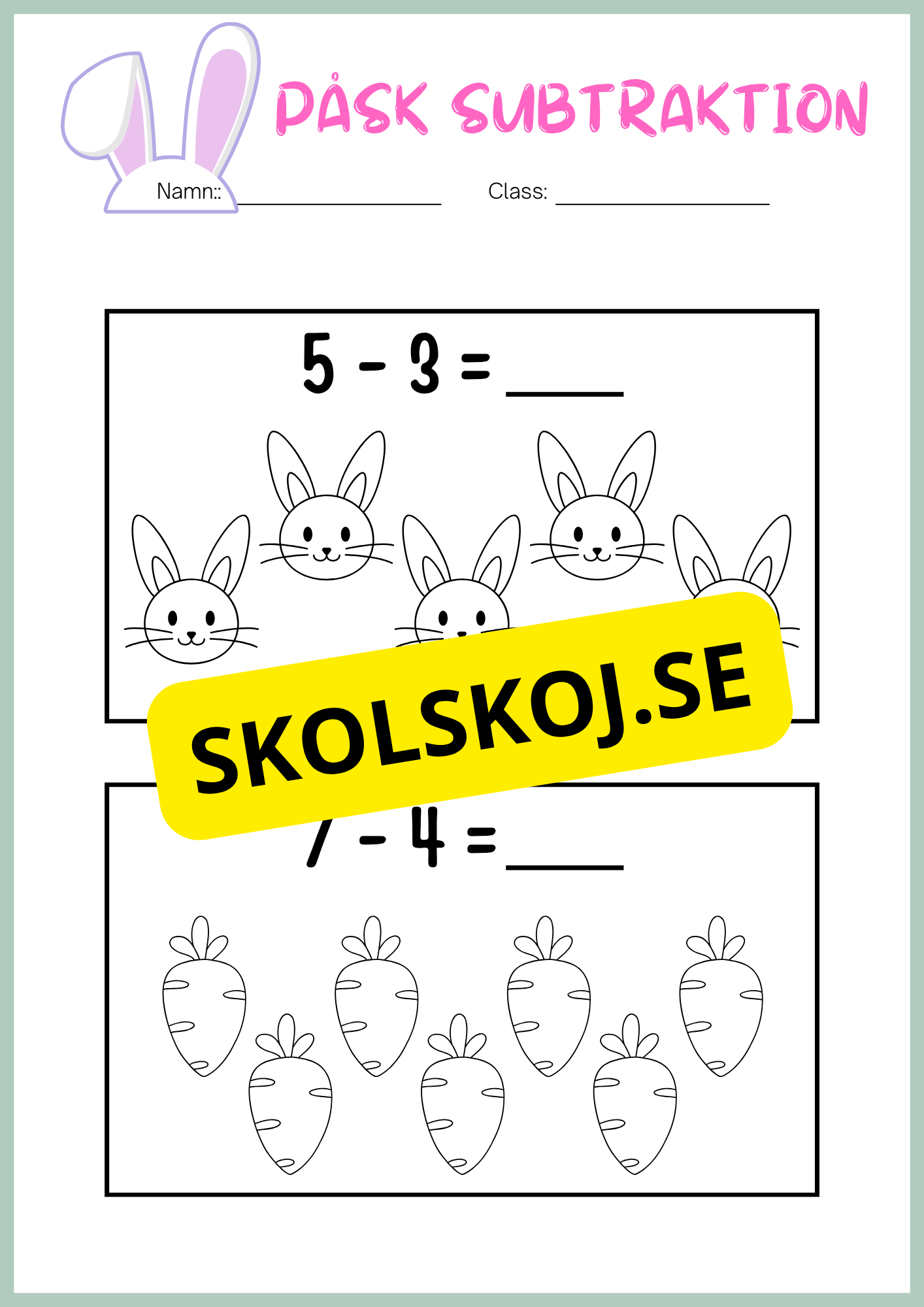 Påsk matematik - Blandade uppgifter