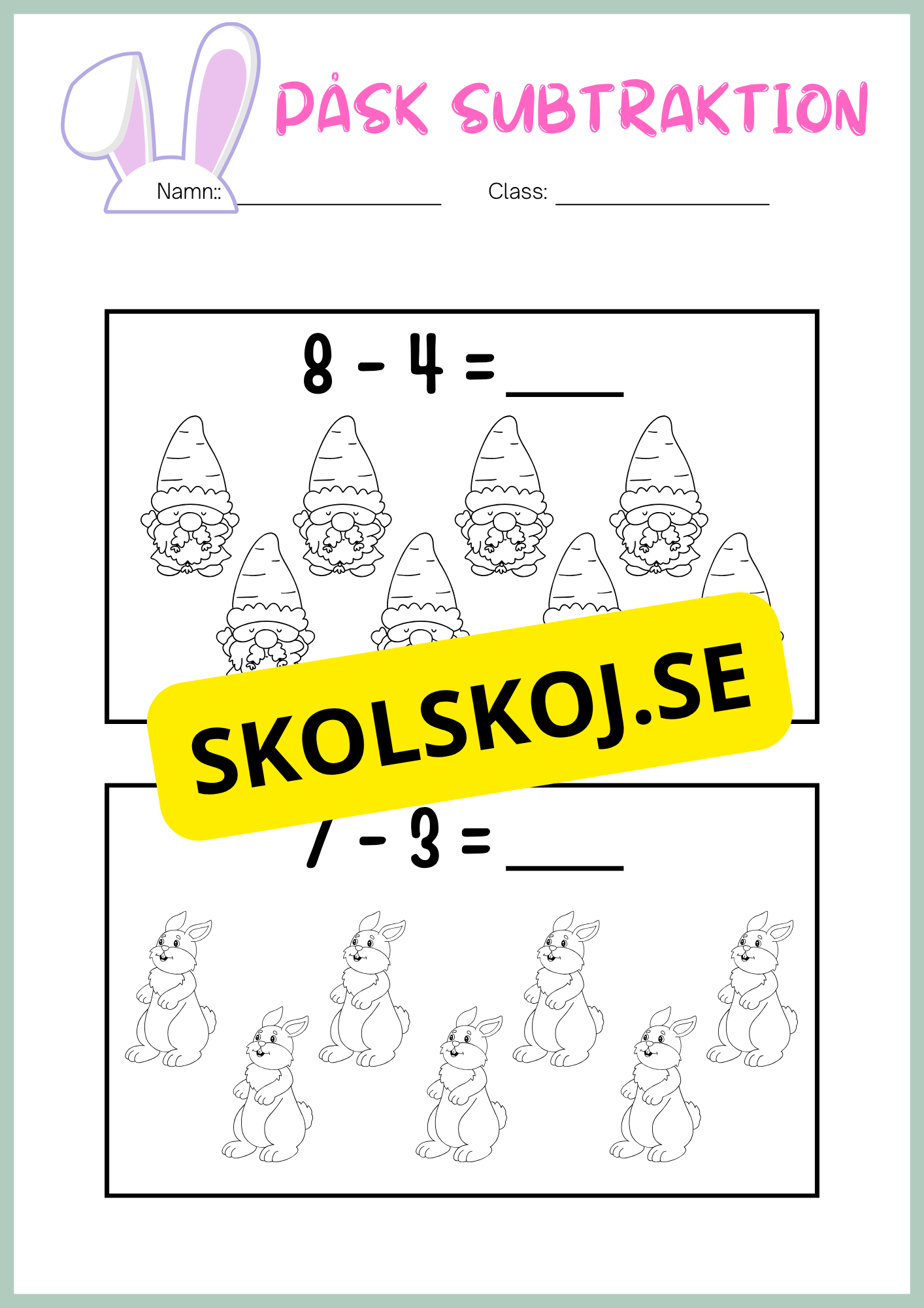 Påsk matematik - Blandade uppgifter