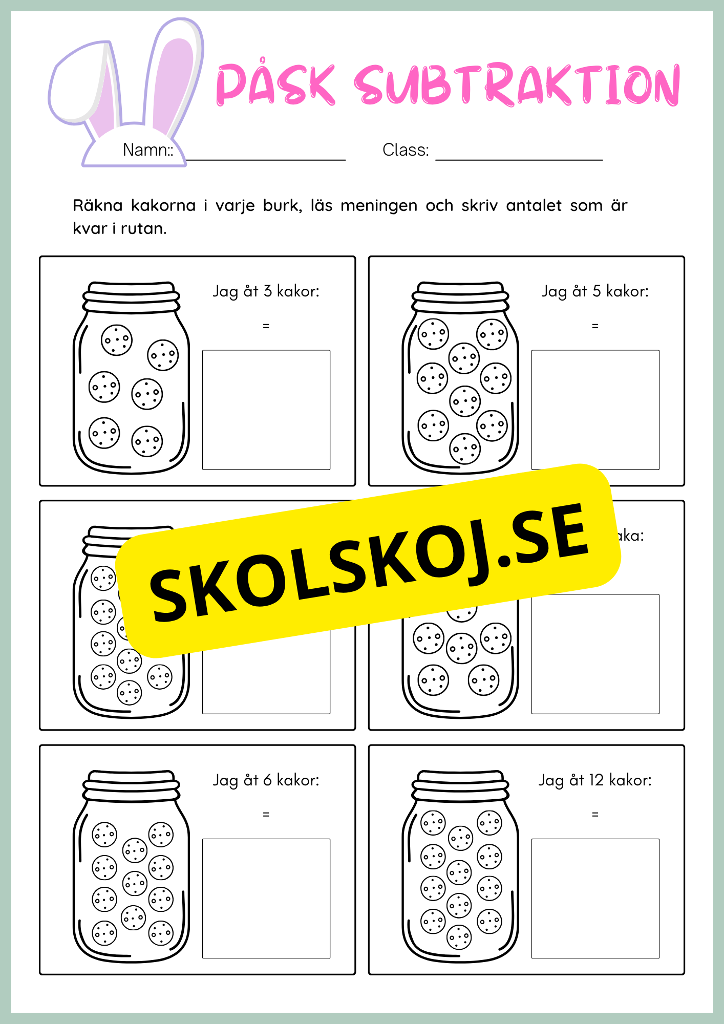 Påsk matematik - Blandade uppgifter
