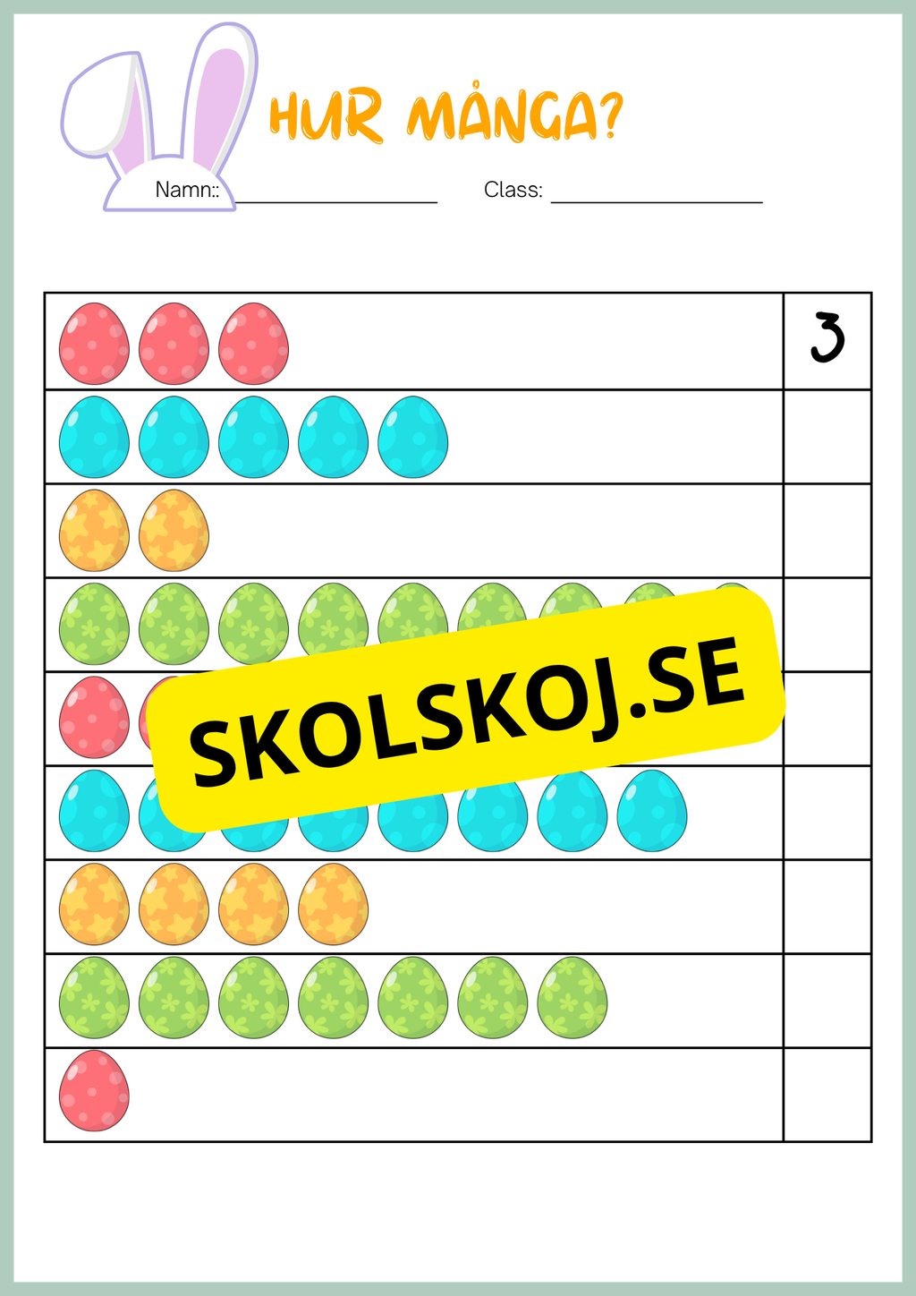 Påsk matematik - Blandade uppgifter