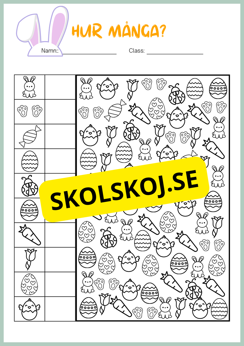 Påsk matematik - Blandade uppgifter