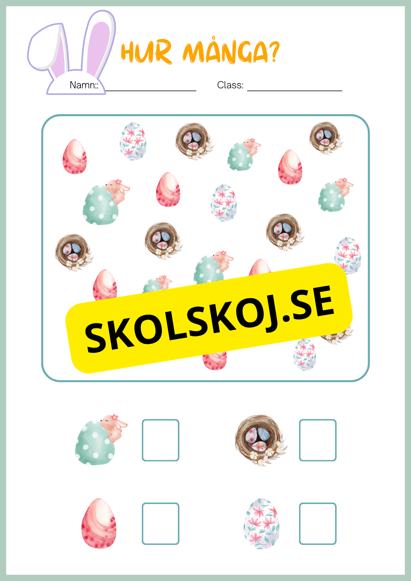Påsk matematik - Blandade uppgifter
