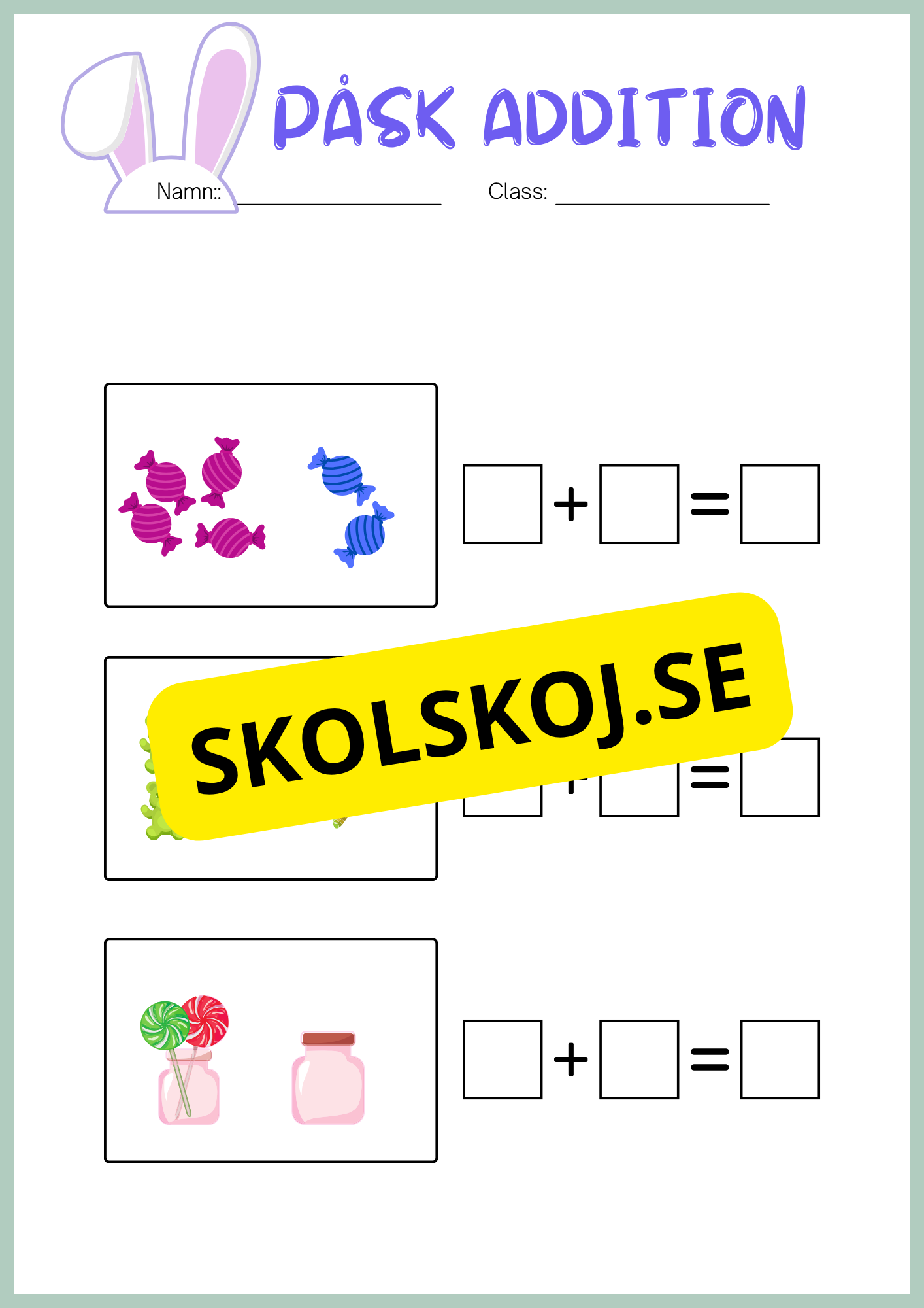Påsk matematik - Blandade uppgifter