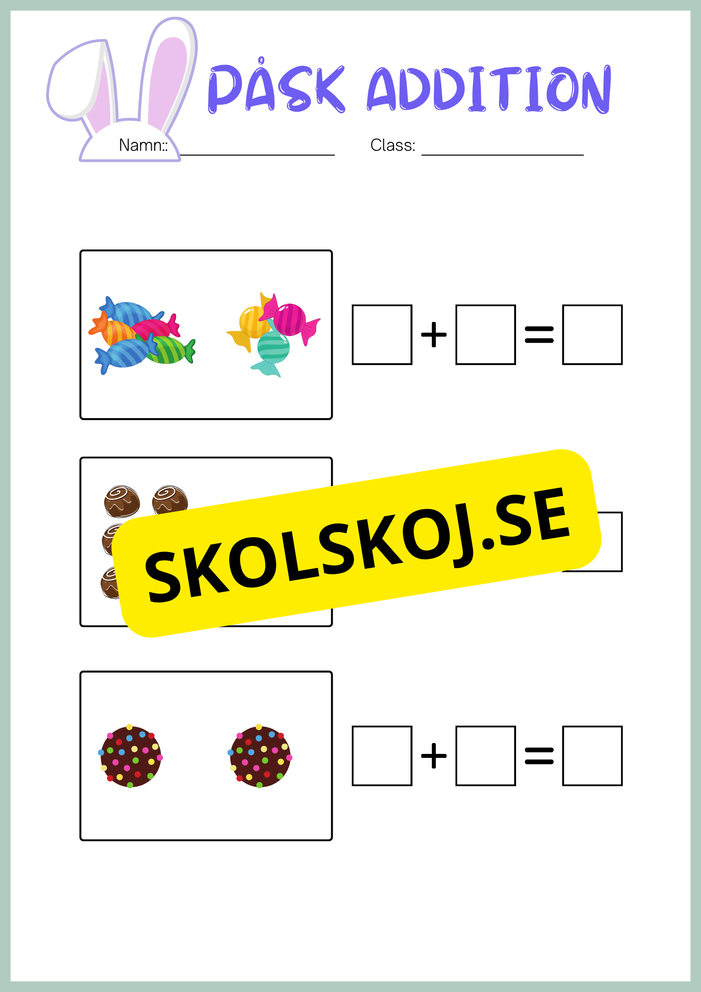 Påsk matematik - Blandade uppgifter