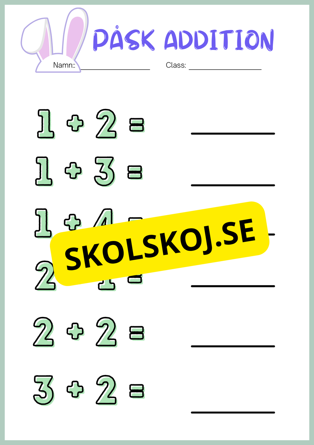 Påsk matematik - Blandade uppgifter