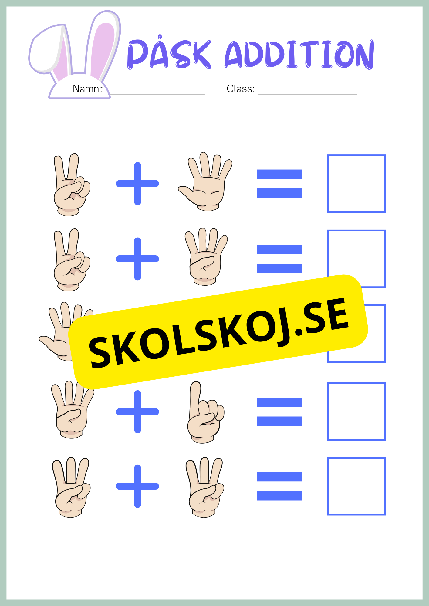 Påsk matematik - Blandade uppgifter