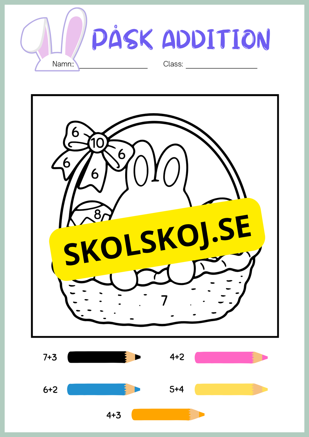 Påsk matematik - Blandade uppgifter