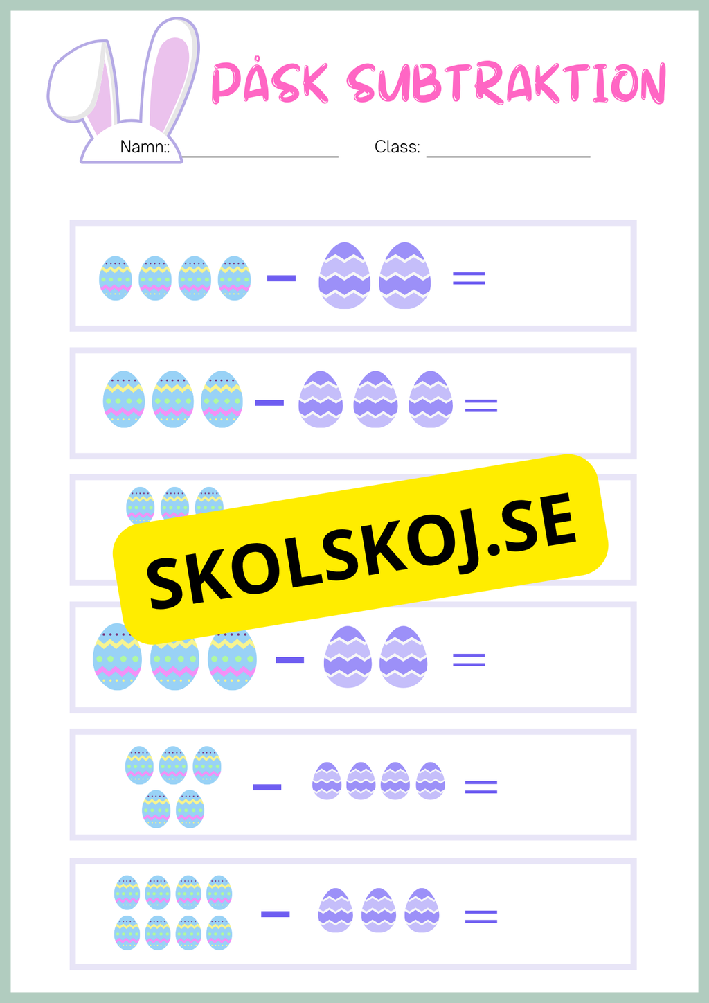 Påsk matematik - Blandade uppgifter