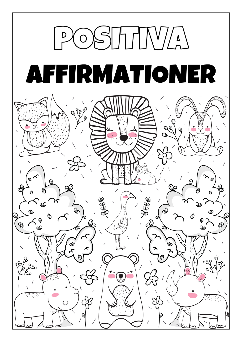 Positiva affirmationer - Målarbok