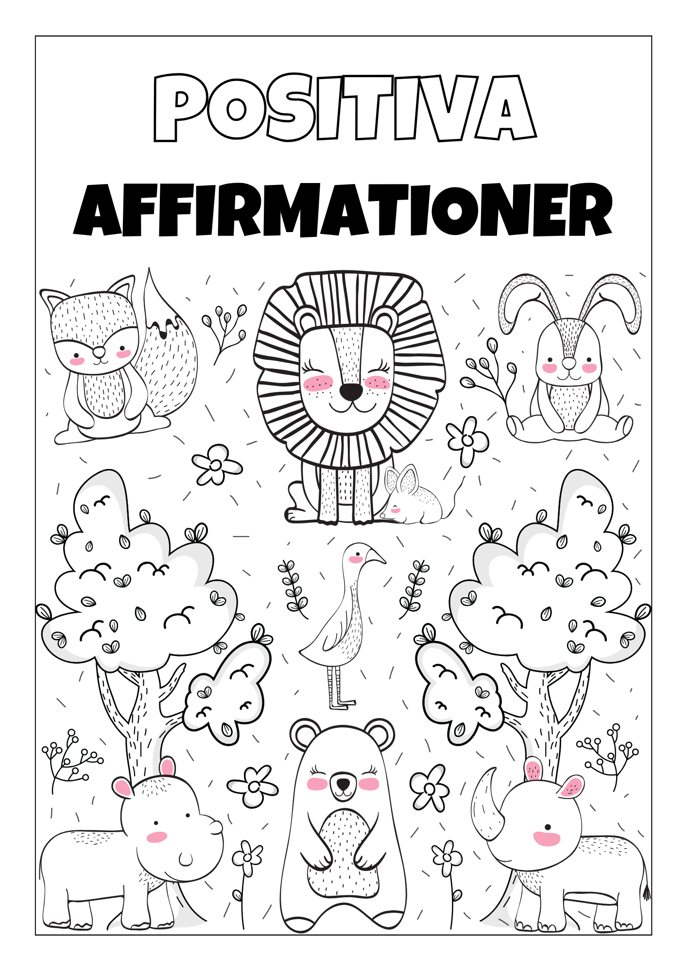 Positiva affirmationer - Målarbok