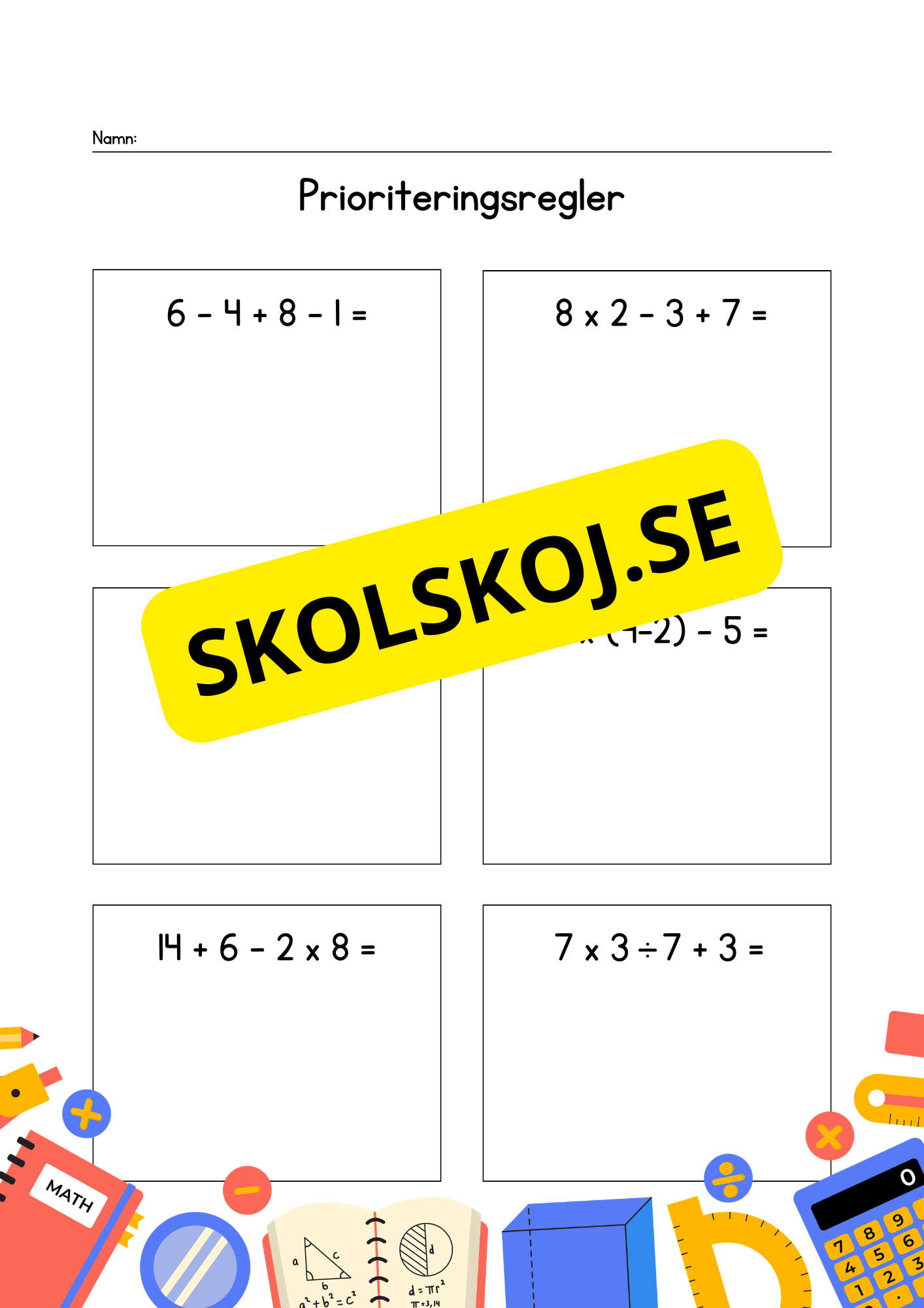 Prioriteringsregler årskurs 4 - 5