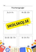 Prioriteringsregler årskurs 4 - 5