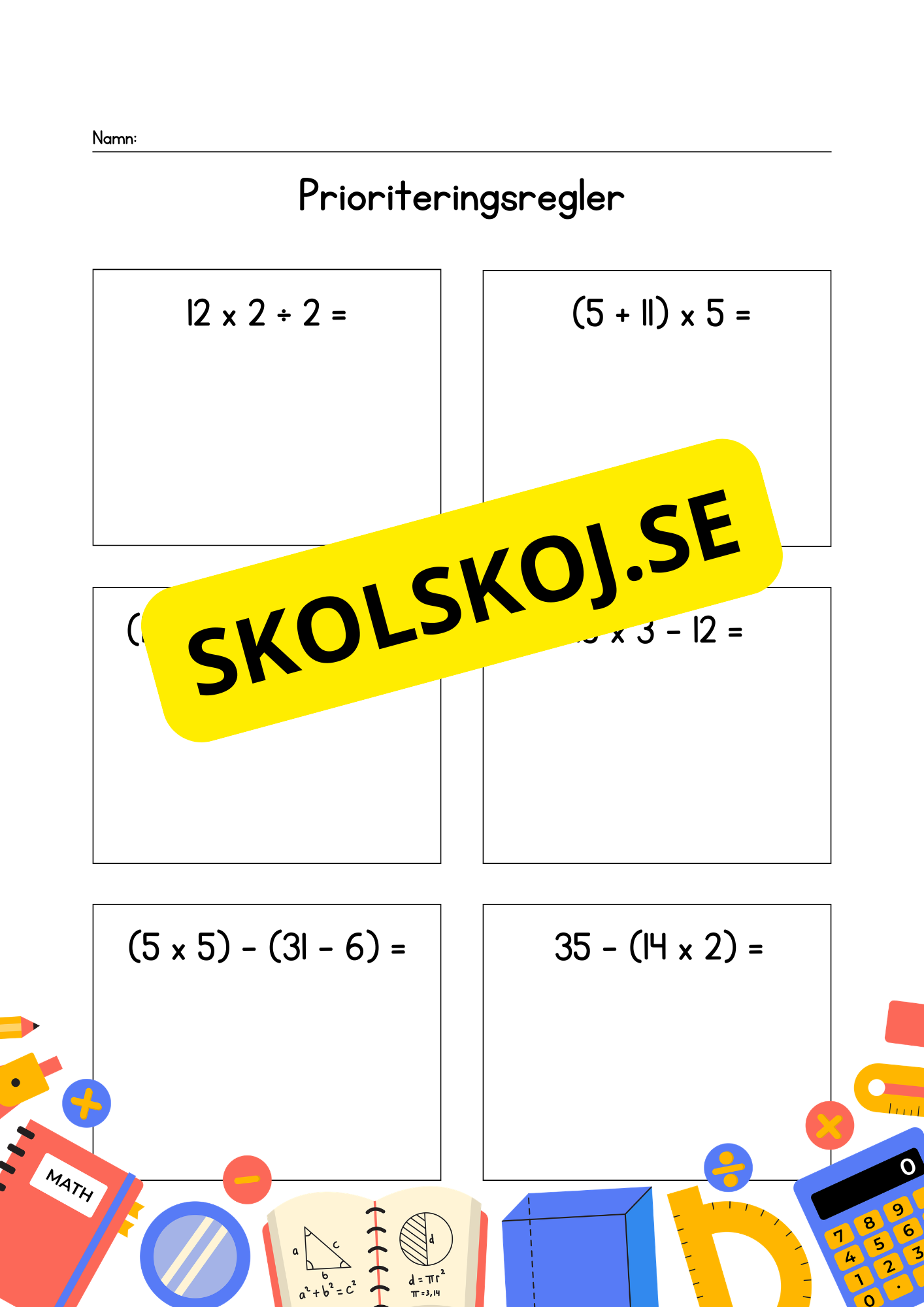 Prioriteringsregler årskurs 4 - 5