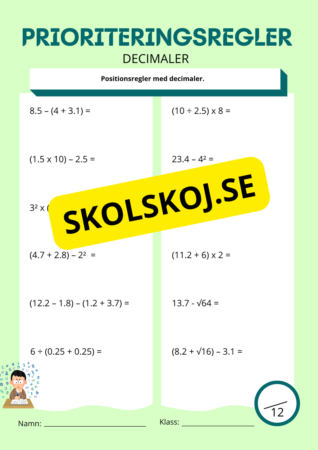 Prioriteringsregler årskurs 6 - 9