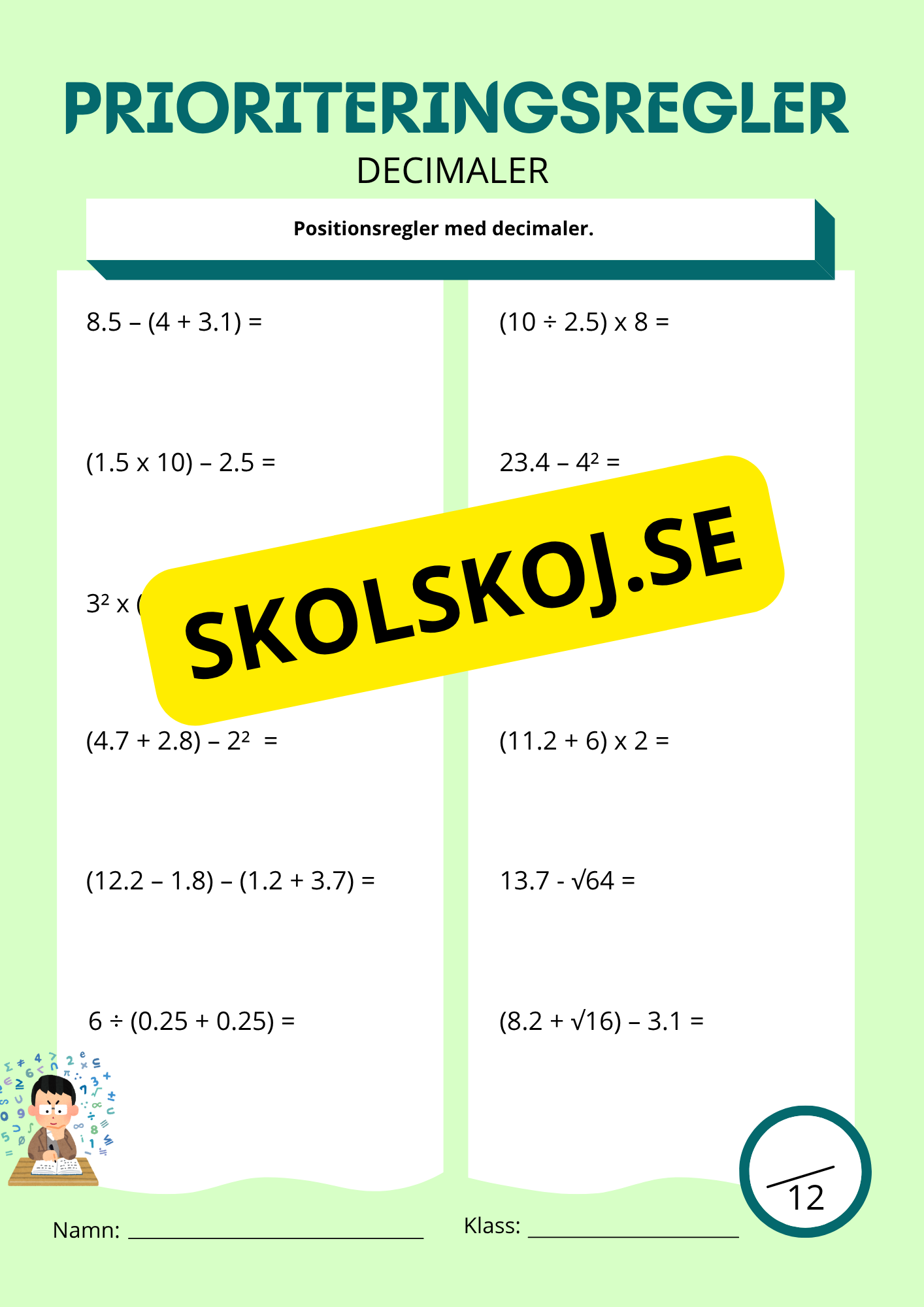 Prioriteringsregler årskurs 6 - 9