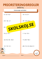 Prioriteringsregler årskurs 6 - 9