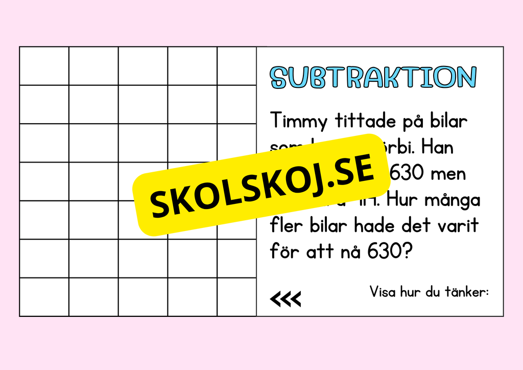 Problemlösning - Addition och subtraktion - Åk 5 - 6
