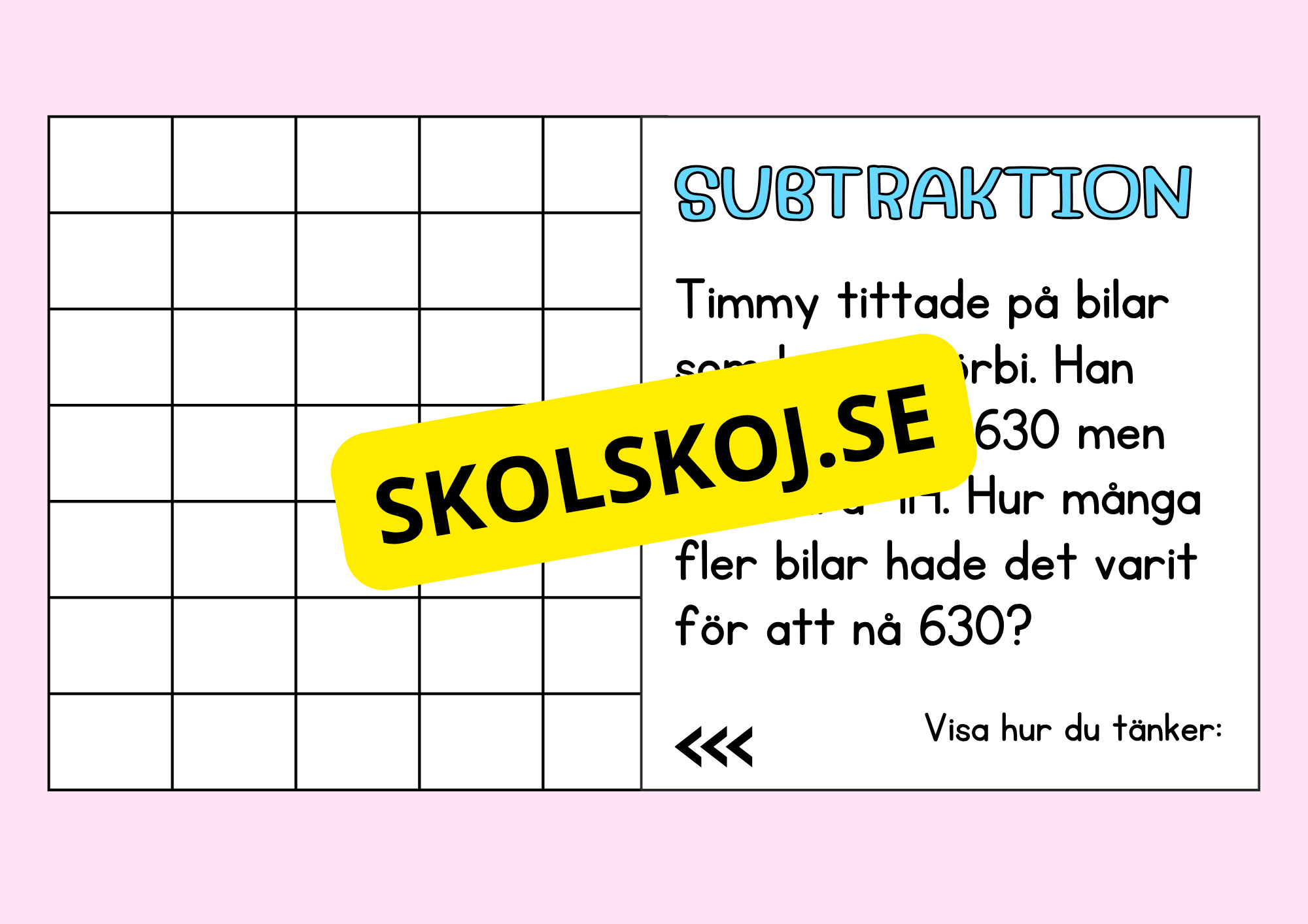 Problemlösning - Addition och subtraktion - Åk 5 - 6
