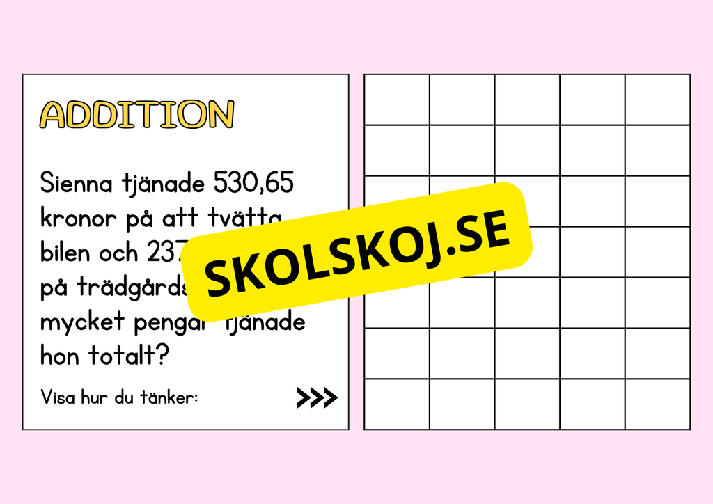 Problemlösning - Addition och subtraktion - Åk 5 - 6