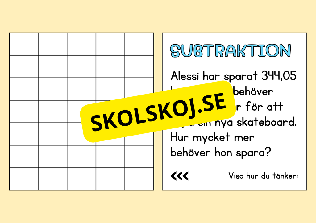 Problemlösning - Addition och subtraktion - Åk 5 - 6