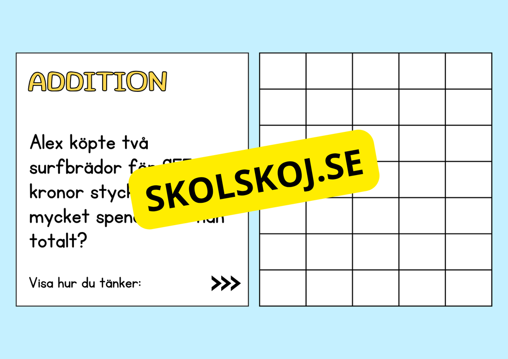 Problemlösning - Addition och subtraktion - Åk 5 - 6