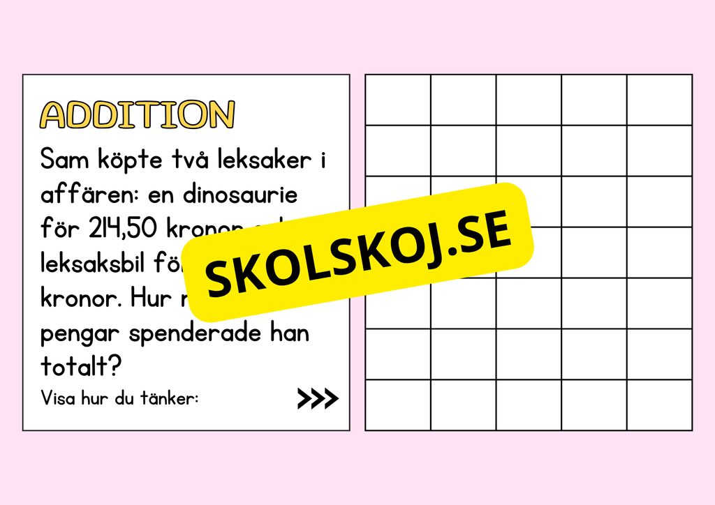 Problemlösning - Addition och subtraktion - Åk 5 - 6